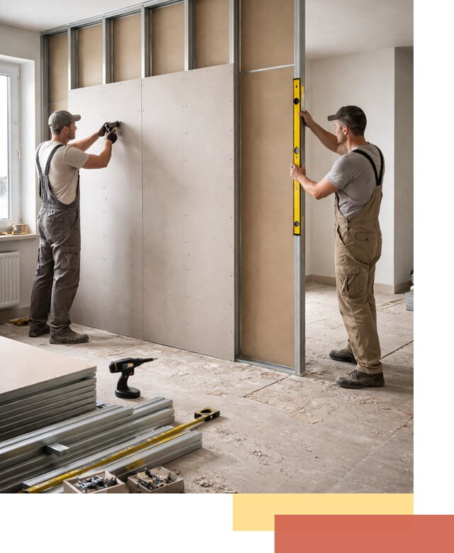 Зонирующая перегородка из гипсокартона под ключ в Павловском Посаде