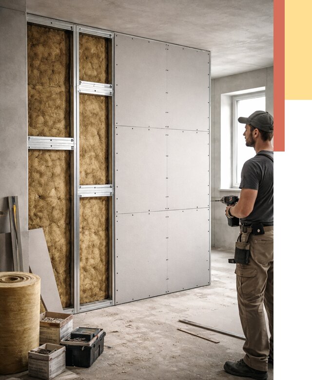 Усиленная перегородка под навеску в Павловском Посаде от 13007 руб. — монтаж под ключ | ОТДЕЛОЧНИК-Пвл