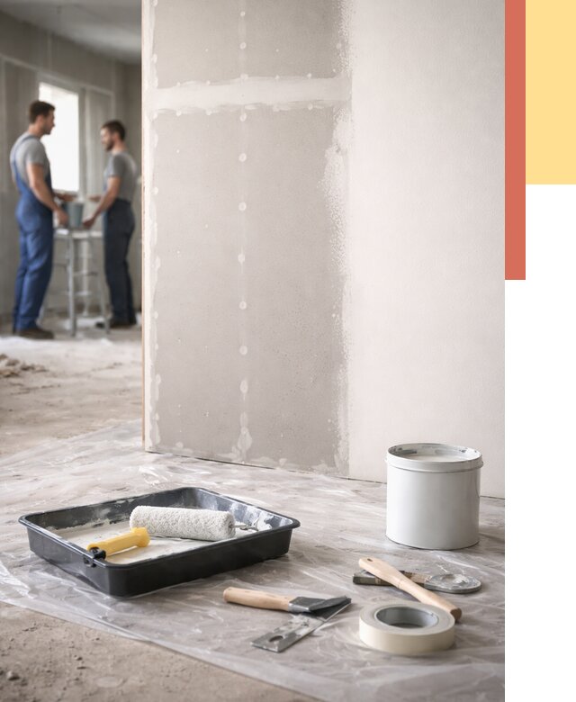 Покраска перегородок из гипсокартона в Павловском Посаде от 4573 руб. под ключ | ОТДЕЛОЧНИК-Пвл