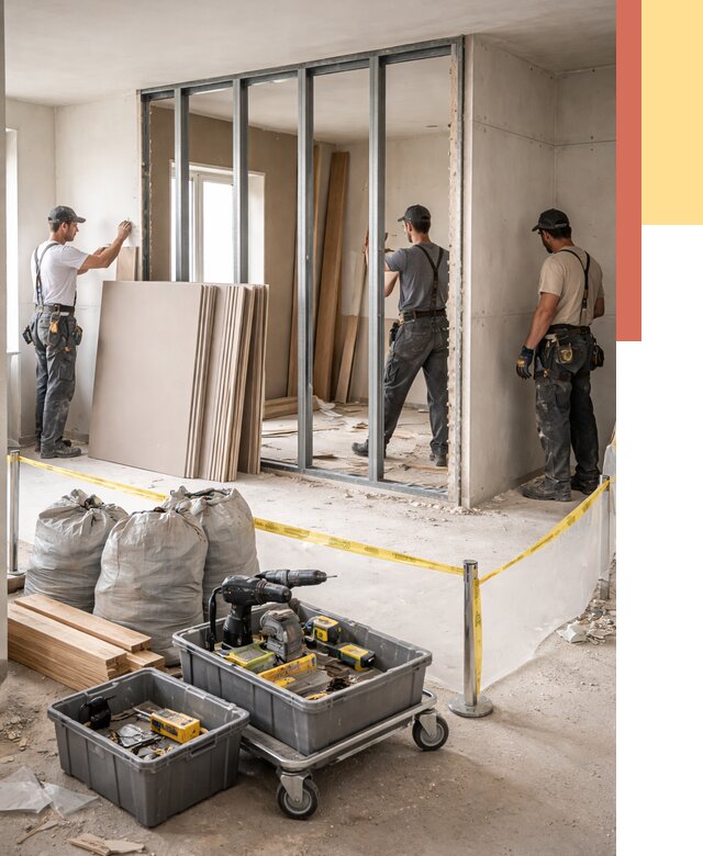 Перенос гипсокартонной перегородки в Павловском Посаде под ключ от 4573 руб. | Демонтаж и монтаж – ОТДЕЛОЧНИК-Пвл