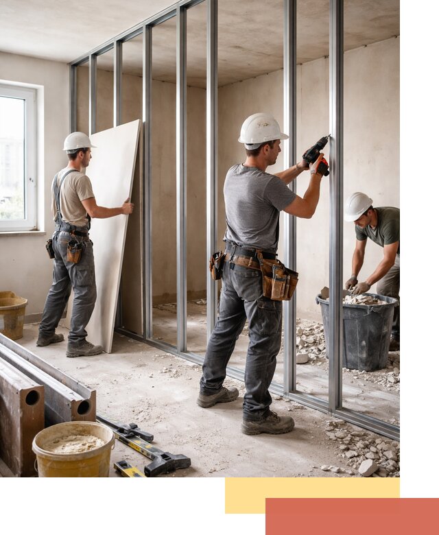 Перенос гипсокартонной перегородки в Павловском Посаде профессионально и быстро