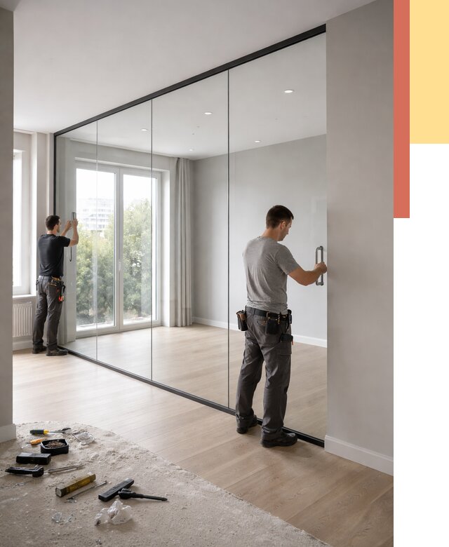 Изготовление стеклянных перегородок в Павловском Посаде от 12550 руб. под ключ | ОТДЕЛОЧНИК-Пвл