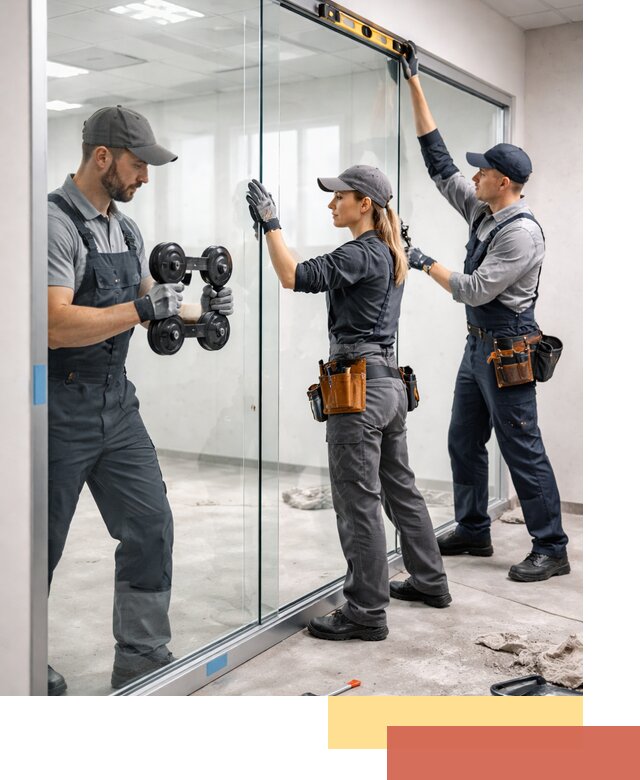 Профессиональный монтаж стеклянных перегородок в Павловском Посаде