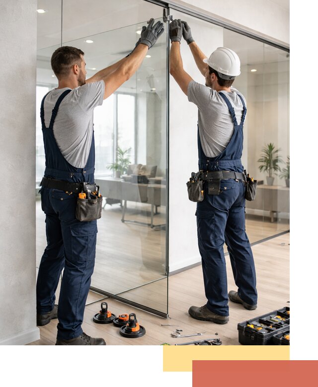 Безрамные стеклянные перегородки под ключ в Павловском Посаде