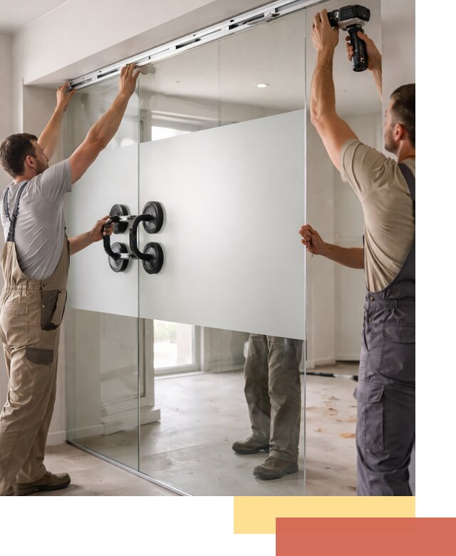 Матовые стеклянные перегородки под ключ в Павловском Посаде