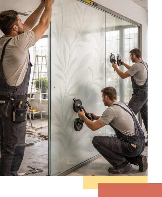 Стеклянные перегородки с рисунком на заказ в Павловском Посаде