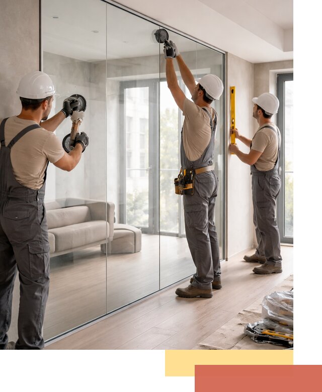 Перегородки из закаленного стекла в Павловском Посаде для офисов и квартир