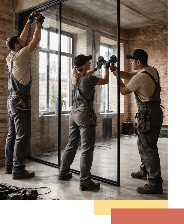 Стеклянные перегородки лофт — изготовление и монтаж в Павловском Посаде