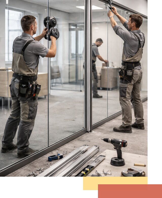 Стеклянные офисные перегородки под ключ в Павловском Посаде