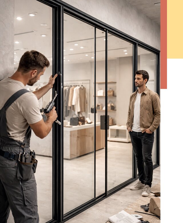 Стеклянные перегородки для магазинов в Павловском Посаде от 8333 руб. под ключ | ОТДЕЛОЧНИК-Пвл