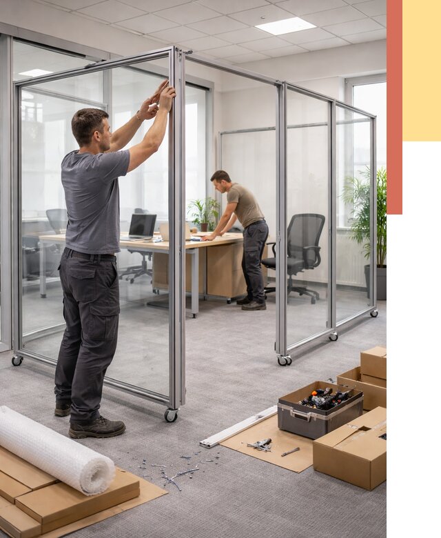 Мобильные офисные перегородки в Павловском Посаде от 12703 руб. — установка под ключ | ОТДЕЛОЧНИК-Пвл