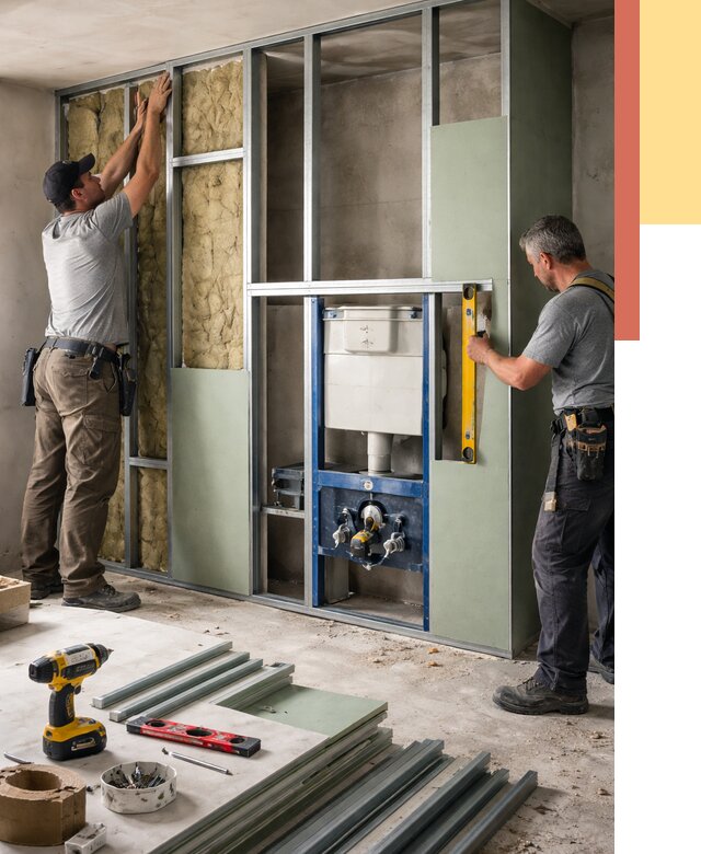 Установка сантехнических перегородок в Павловском Посаде от 8638 руб. | ОТДЕЛОЧНИК-Пвл