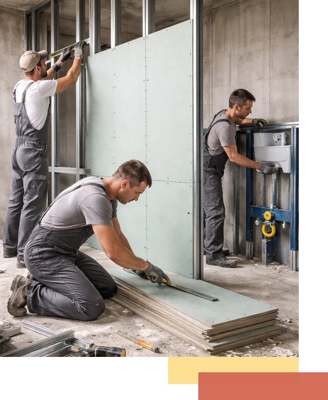 Монтаж и ремонт сантехнических перегородок в Павловском Посаде