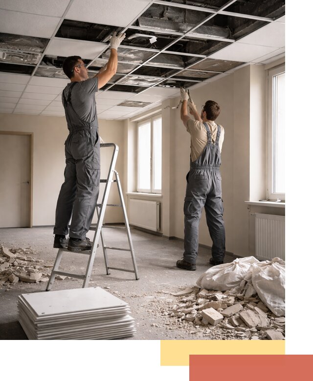 Демонтаж потолков Армстронг профессионально в Павловском Посаде