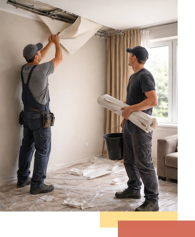 Демонтаж натяжного потолка в Павловском Посаде быстро и аккуратно