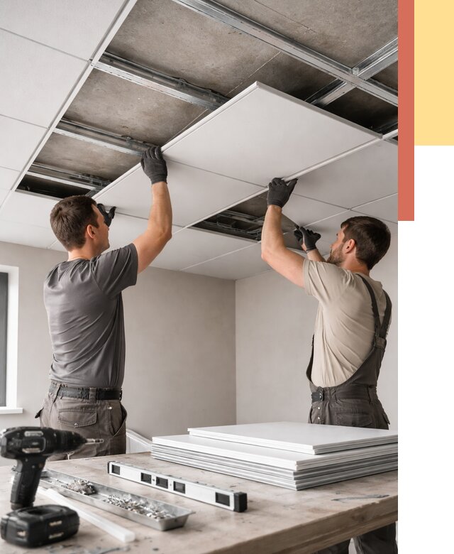 Монтаж кассетного потолка в Павловском Посаде от 4573 руб/м2 — установка и сборка | ОТДЕЛОЧНИК-Пвл