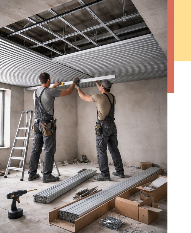 Монтаж реечного потолка в Павловском Посаде от 4573 руб. под ключ | ОТДЕЛОЧНИК-Пвл