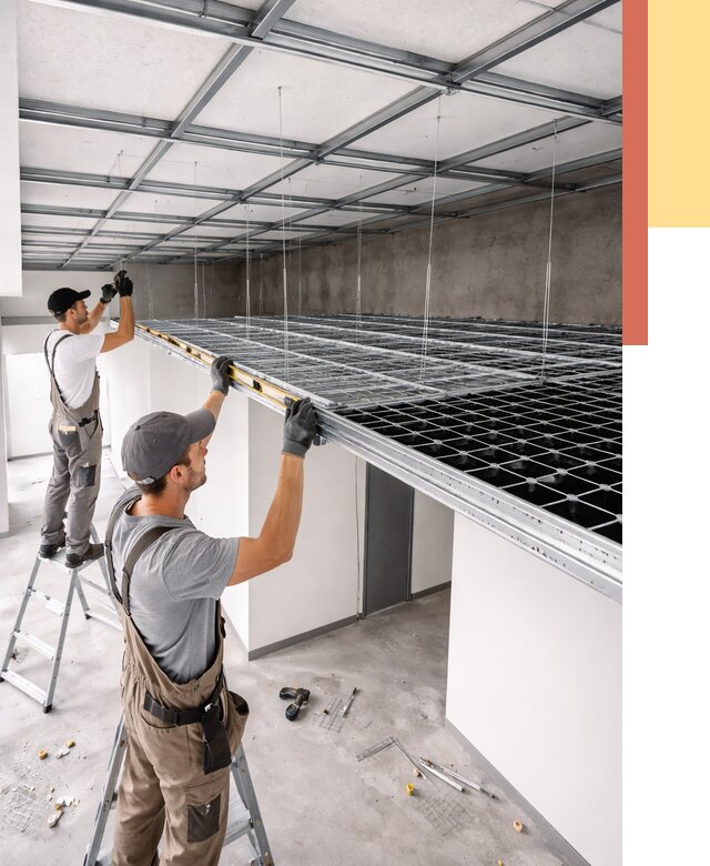 Монтаж потолка грильято в Павловском Посаде от 457 руб./м² — быстрая сборка под ключ | ОТДЕЛОЧНИК-Пвл