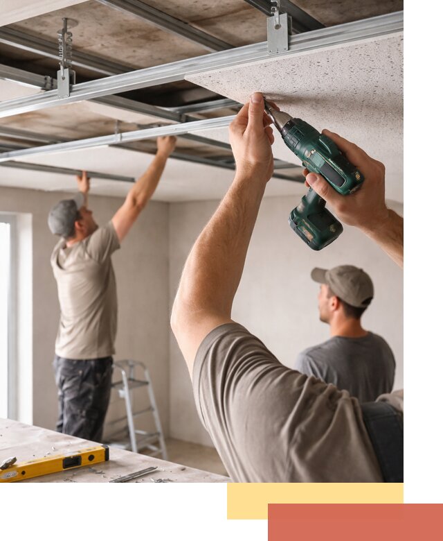 Монтаж акустического потолка в Павловском Посаде под ключ