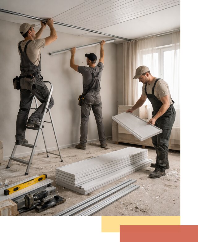 Монтаж потолка из ПВХ панелей в Павловском Посаде оперативно и качественно