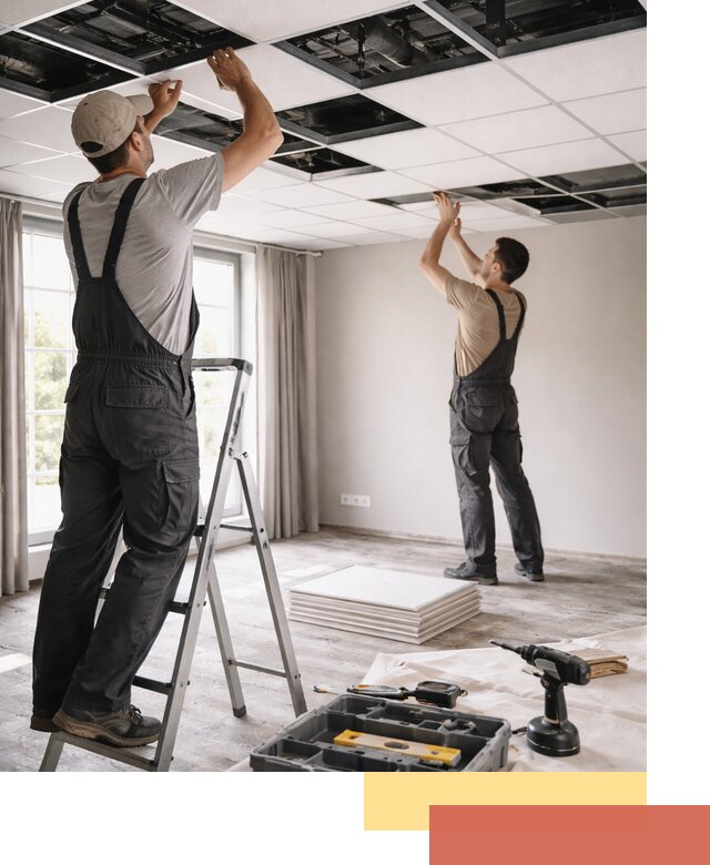 Замена плит подвесного потолка в Павловском Посаде быстро и качественно