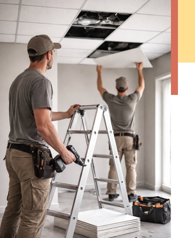 Обслуживание подвесного потолка в Павловском Посаде от 3557 руб. — быстро и недорого | ОТДЕЛОЧНИК-Пвл