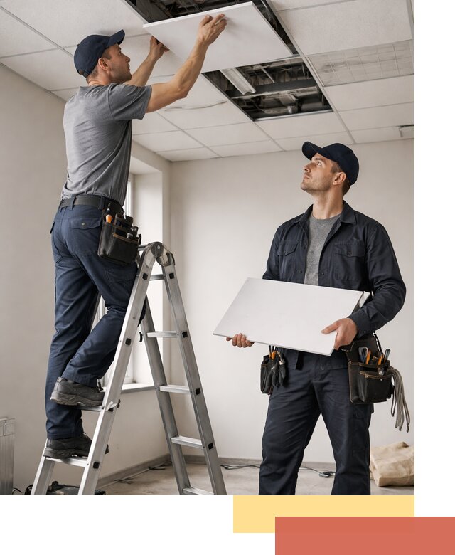 Обслуживание подвесного потолка в Павловском Посаде — ремонт и чистка