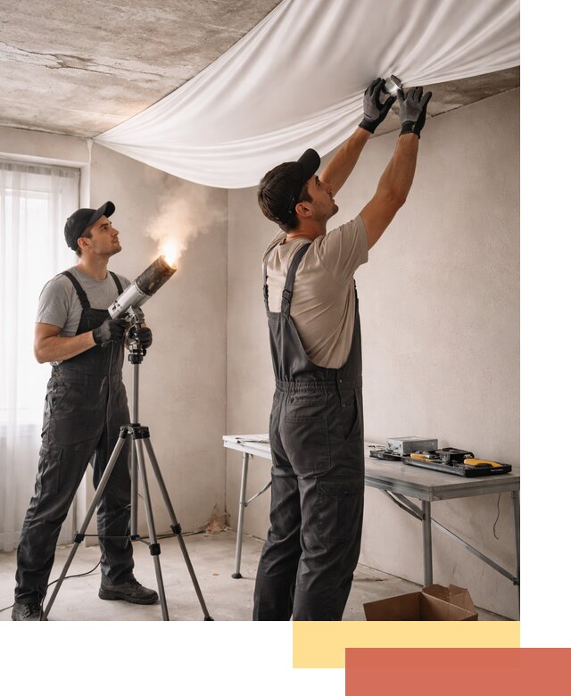 Установка натяжного потолка под ключ в Павловском Посаде