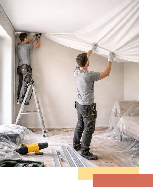 Монтаж тканевого натяжного потолка в Павловском Посаде недорого и быстро