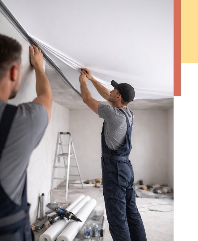 Монтаж матового натяжного потолка в Павловском Посаде от 4573 руб./м² — быстро и недорого | ОТДЕЛОЧНИК-Пвл