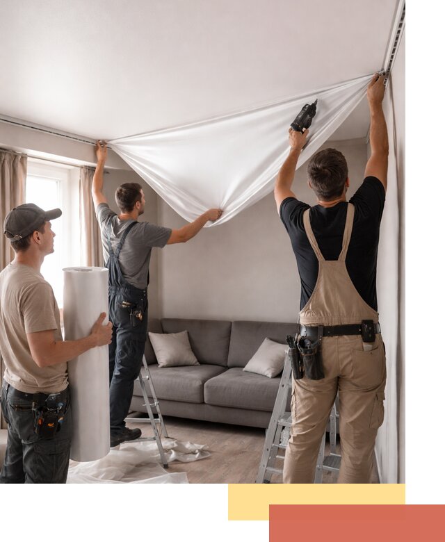 Монтаж сатинового натяжного потолка в Павловском Посаде качественно и быстро