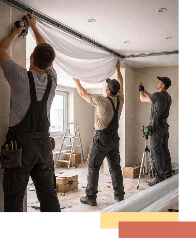 Монтаж парящего натяжного потолка под ключ в Павловском Посаде