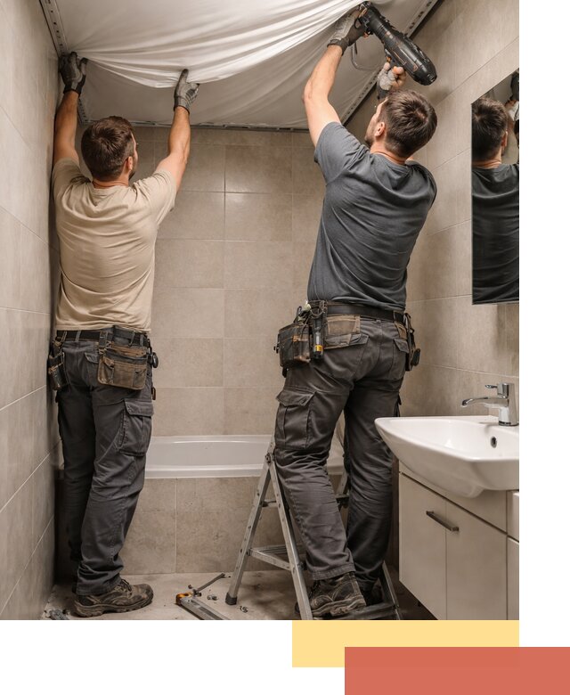 Монтаж натяжного потолка в ванной в Павловском Посаде быстро и качественно