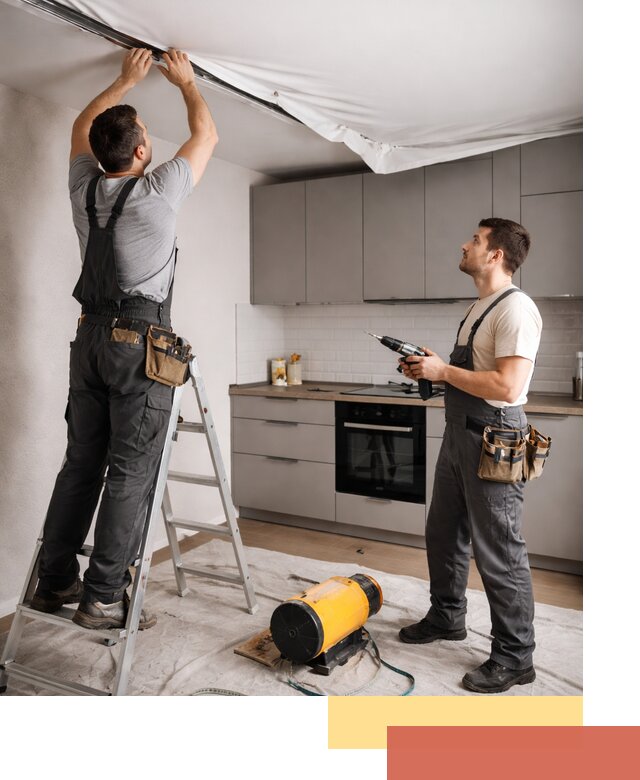 Монтаж натяжного потолка на кухне в Павловском Посаде