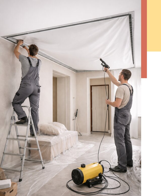 Монтаж натяжного потолка в прихожей в Павловском Посаде от 2693 руб. под ключ | ОТДЕЛОЧНИК-Пвл