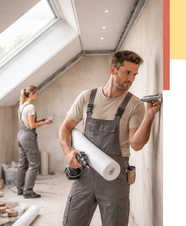 Монтаж натяжного потолка на мансарде в Павловском Посаде от 3557 руб. | ОТДЕЛОЧНИК-Пвл