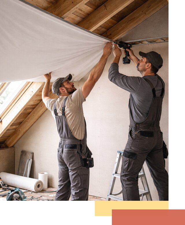 Монтаж натяжного потолка в мансарде в Павловском Посаде