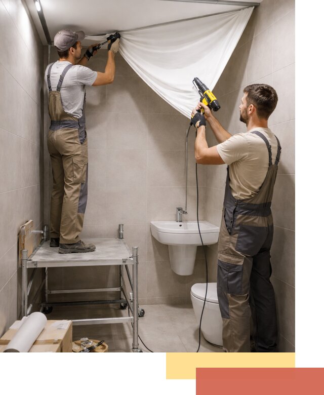 Монтаж натяжного потолка в санузле в Павловском Посаде