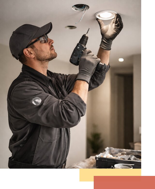 Установка точечных светильников в натяжной потолок в Павловском Посаде