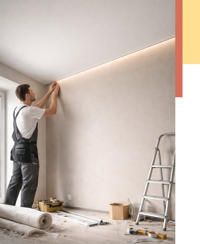 Теневые натяжные потолки в Павловском Посаде от 8333 руб. под ключ | ОТДЕЛОЧНИК-Пвл