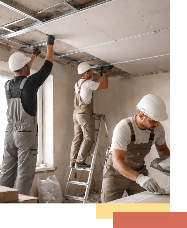 Одноуровневый потолок из гипсокартона в Павловском Посаде — монтаж и отделка