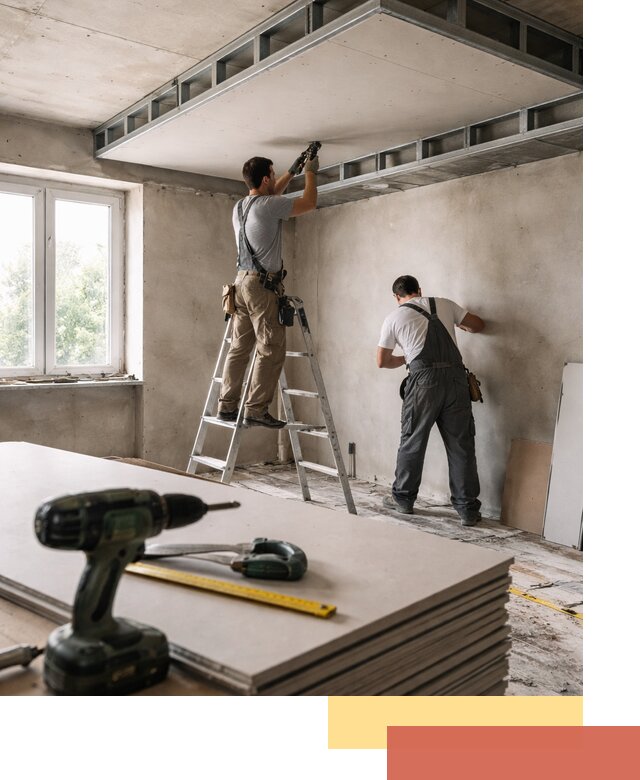 Двухуровневый потолок из гипсокартона в Павловском Посаде