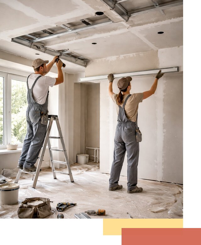 Монтаж многоуровневого потолка из гипсокартона в Павловском Посаде