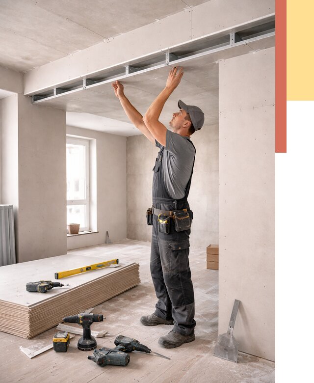 Потолок из гипсокартона с нишей в Павловском Посаде от 1270 руб. под ключ | ОТДЕЛОЧНИК-Пвл