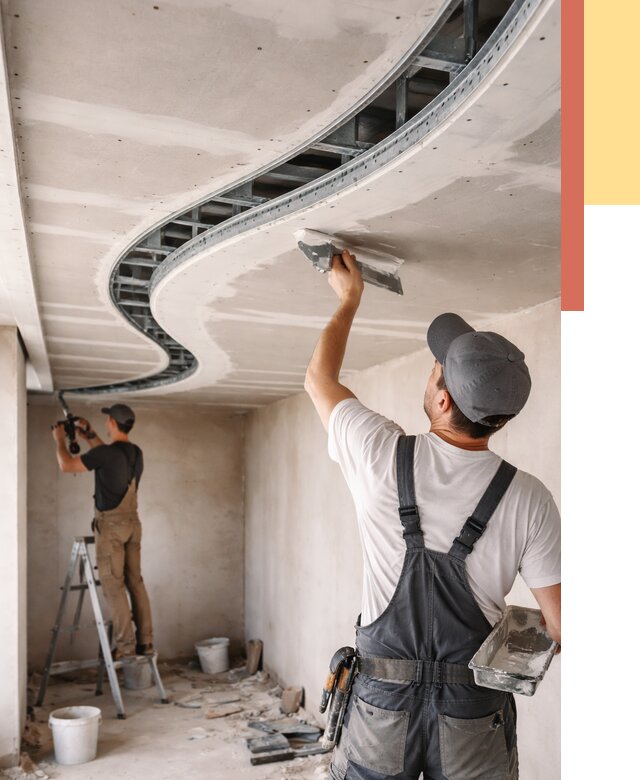 Криволинейный потолок из гипсокартона в Павловском Посаде от 2134 руб./м2 | ОТДЕЛОЧНИК-Пвл