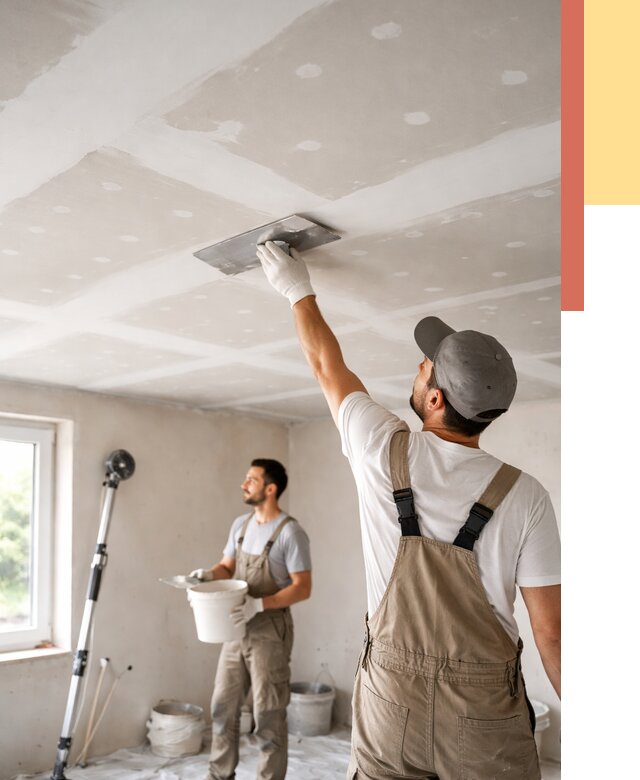 Шпаклевка потолка из гипсокартона в Павловском Посаде от 3252 руб./м2 — услуги под ключ | ОТДЕЛОЧНИК-Пвл