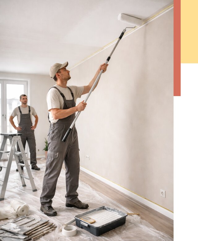 Покраска потолка из гипсокартона в Павловском Посаде от 4573 руб./м2 — услуги под ключ | ОТДЕЛОЧНИК-Пвл