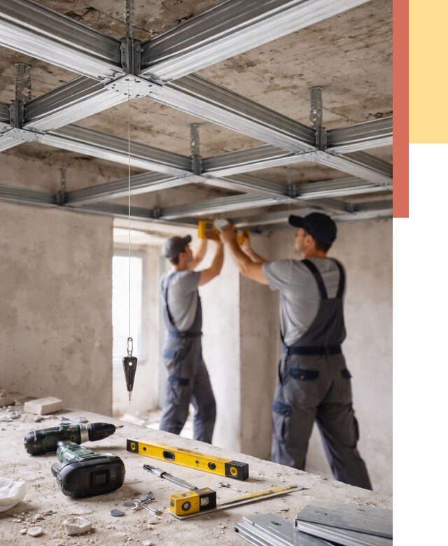 Монтаж каркаса потолка из профиля в Павловском Посаде от 4573 руб. — услуги ОТДЕЛОЧНИК-Пвл