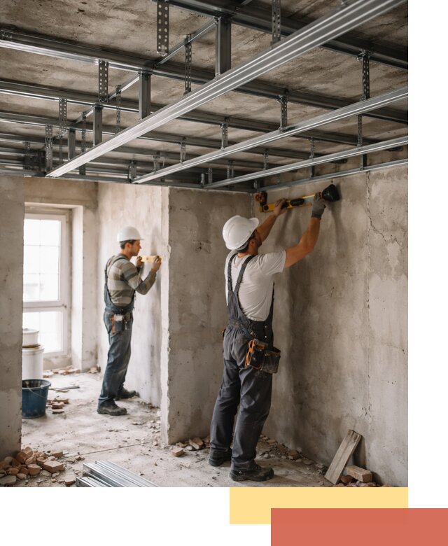 Монтаж каркаса потолка из профильного профиля в Павловском Посаде