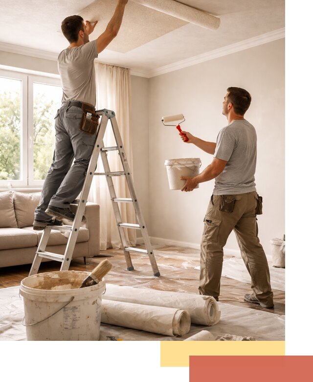 Поклейка обоев на потолок в Павловском Посаде — качественно и быстро